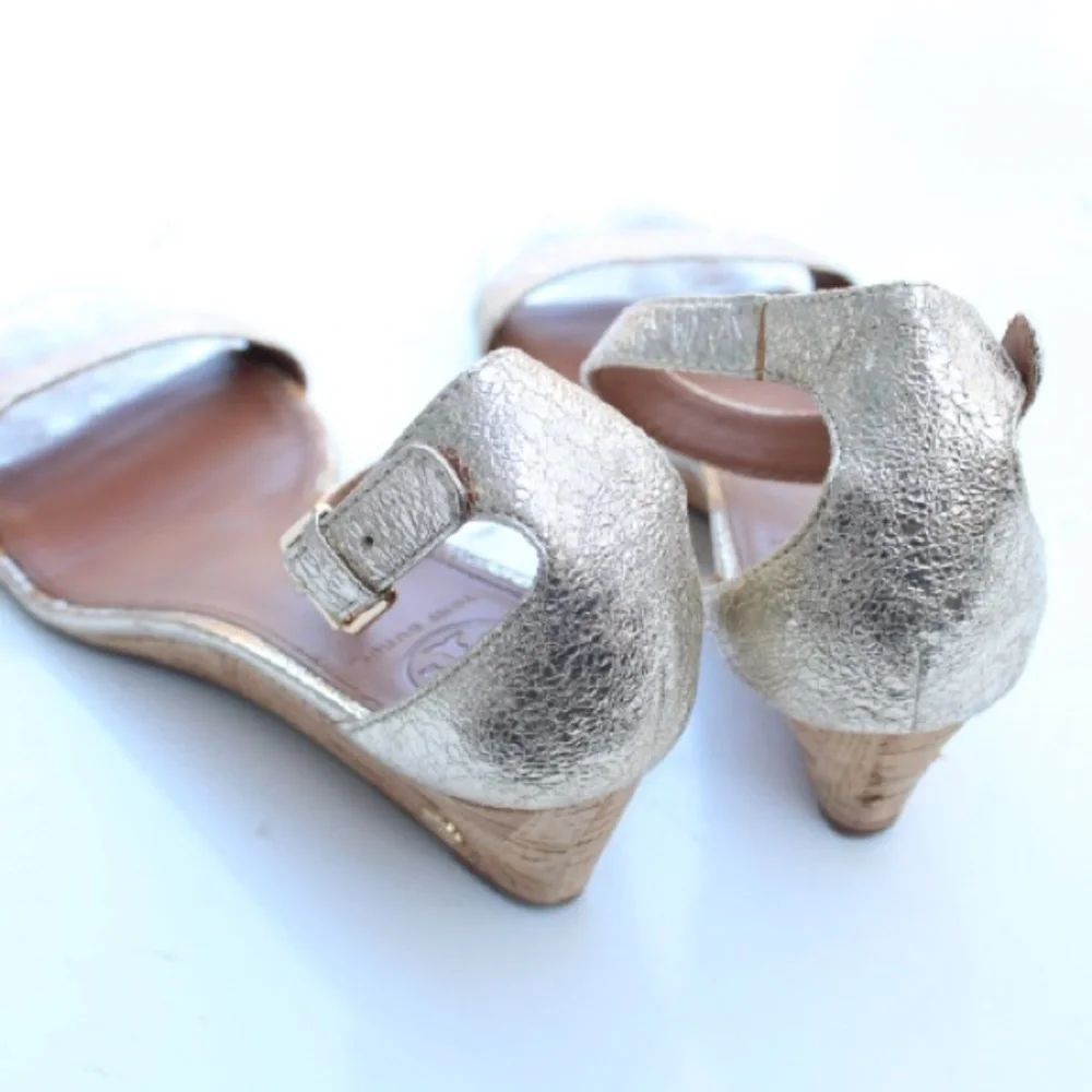 Tory Burch Metallic Gold Ankle-Strap Sandals